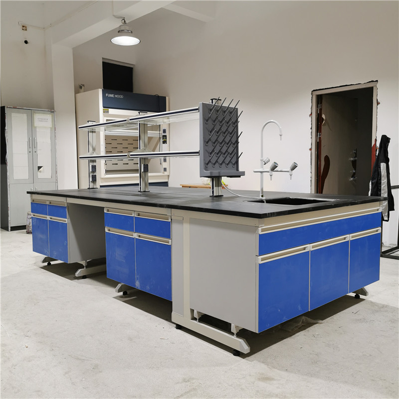 实验室家具钢木实验台全钢边台水