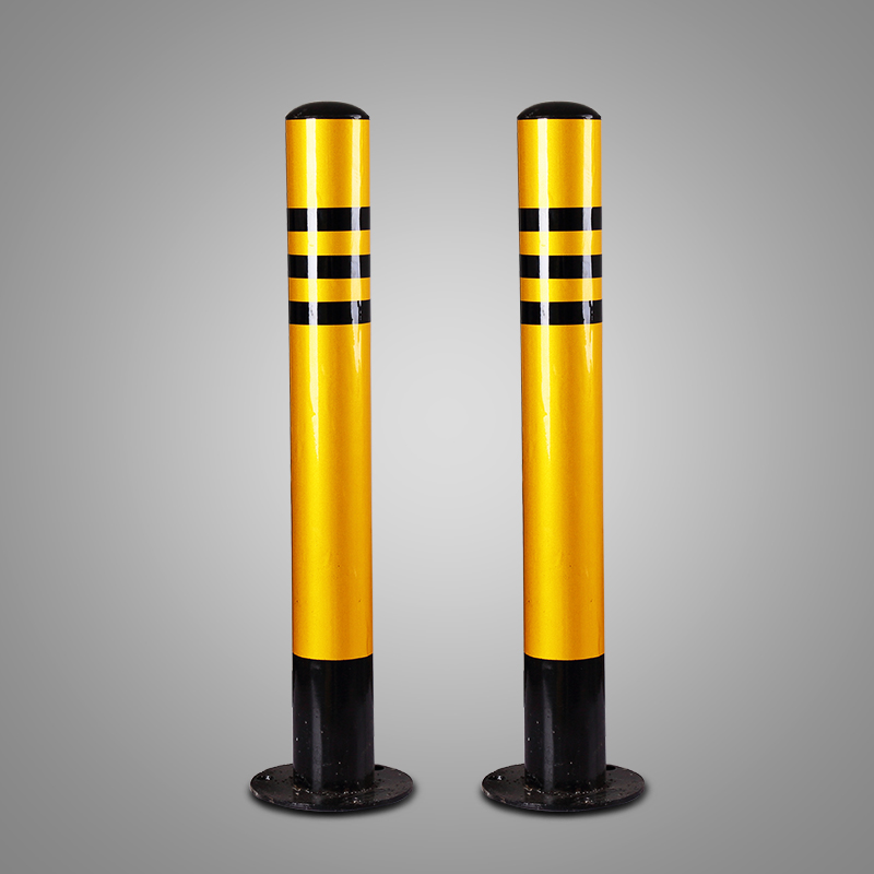 钢管防撞警示柱 固定式占位锁 拉线防撞柱  消防隔离柱 百米桩立杆