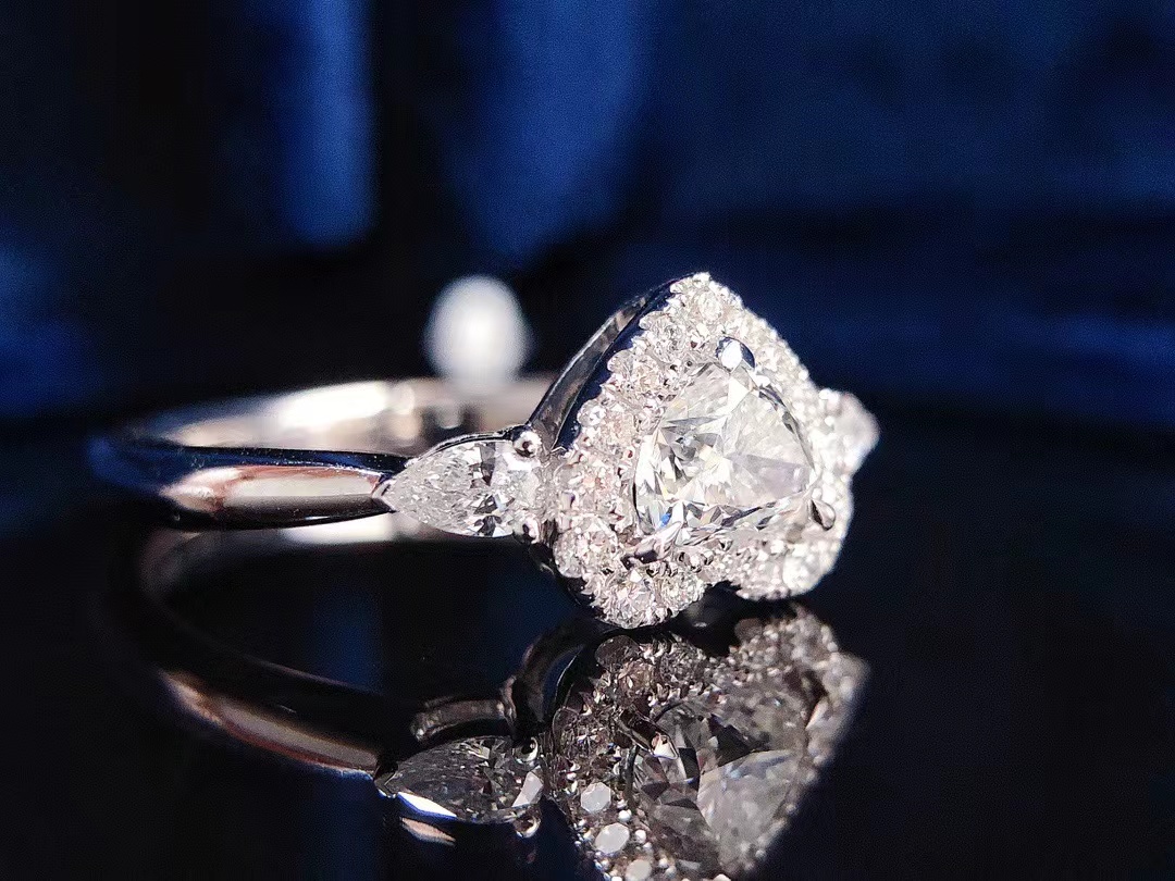 50分gia心形钻戒32分伴钻结婚戒指订婚礼物天然钻石裸石批发