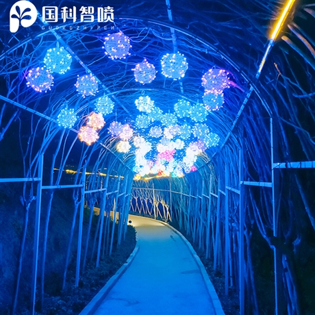 河北小区灯光喷泉,LED灯光秀