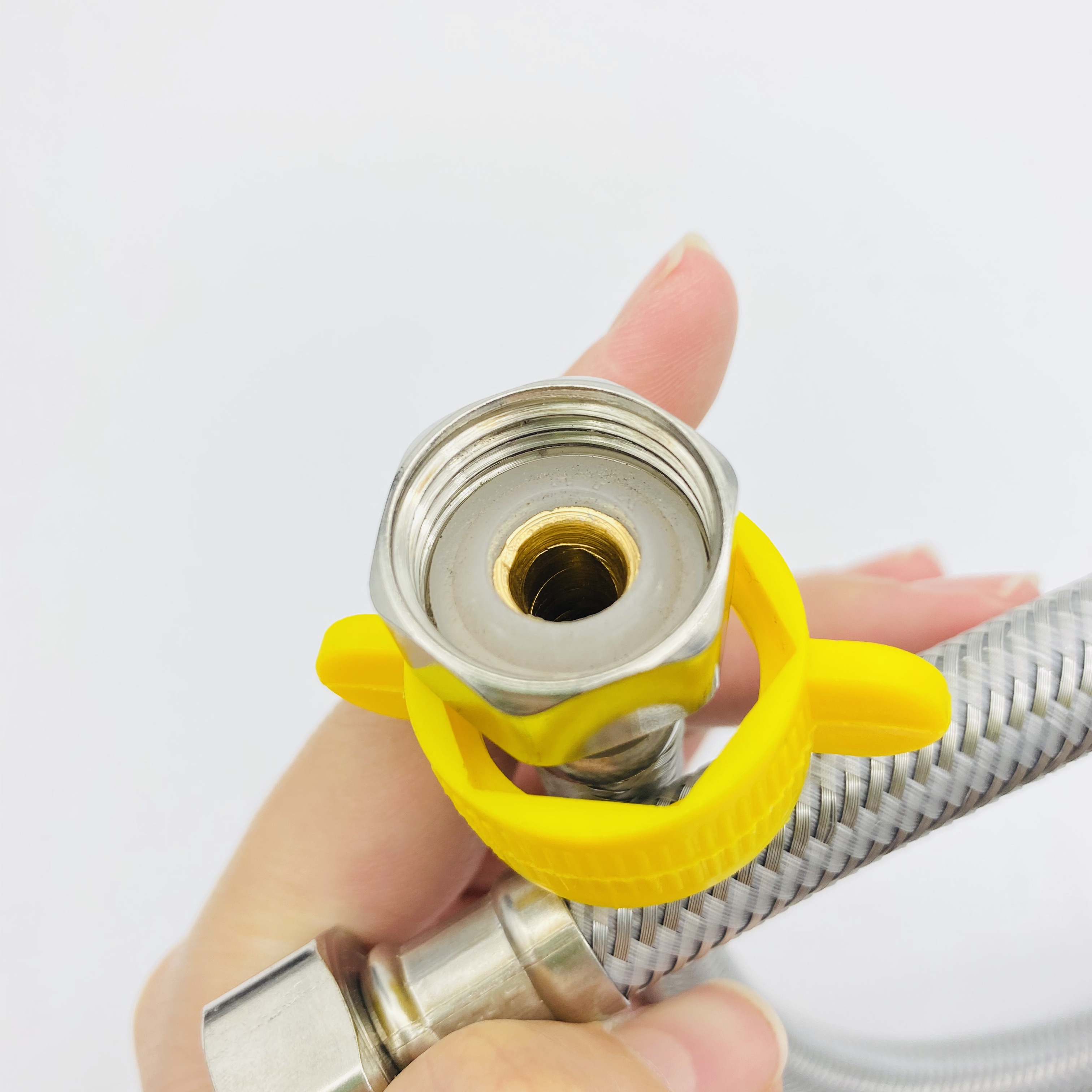 厂家批发双头4分不锈钢帽混合编织软管马桶热水器水箱冷热进水管