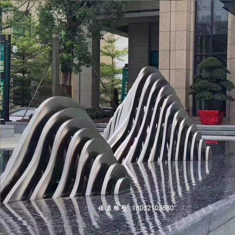 尖草坪不锈钢山形雕塑设计理念