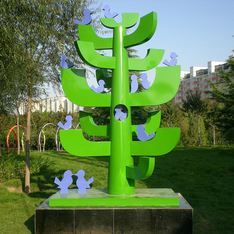园区不锈钢树雕塑
