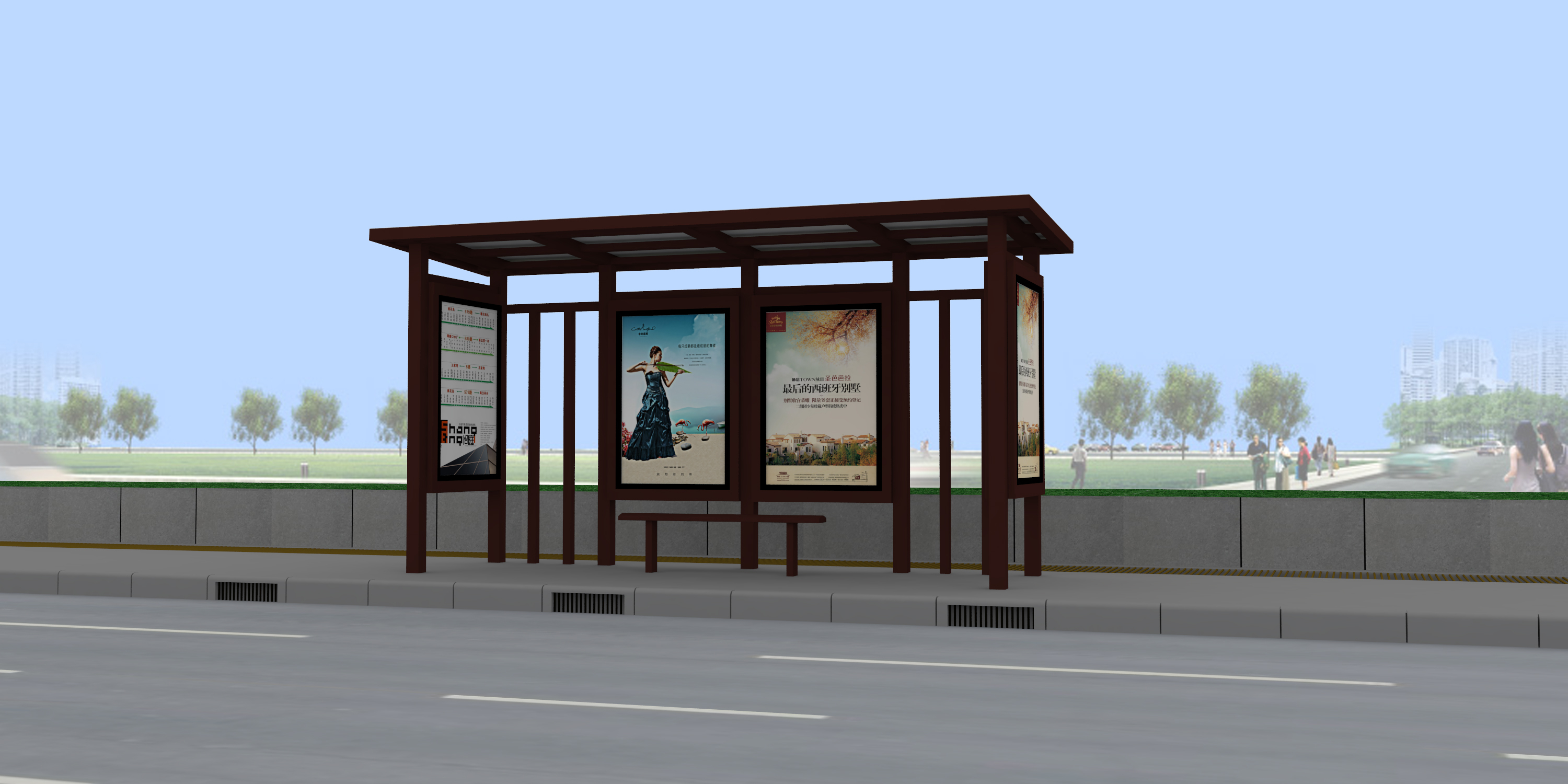 宜春公交候车亭广泛适用实用设计 站牌亭防腐蚀公交站便捷多重防护