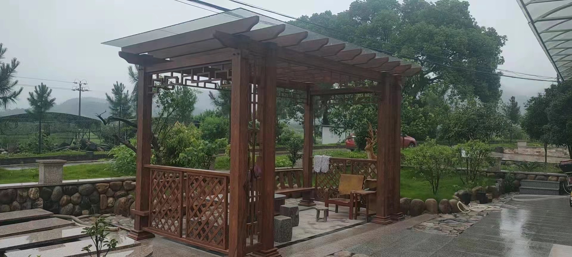 新中式风格餐厅圆形吊顶装修效果图_土巴兔装修效果图