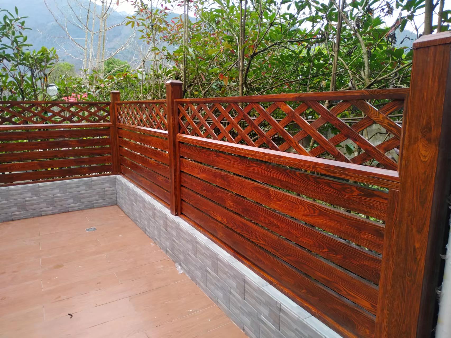 铝合金仿木花园栅栏，现在风花园铝合金仿木栏杆，花园仿木栅栏缩略图