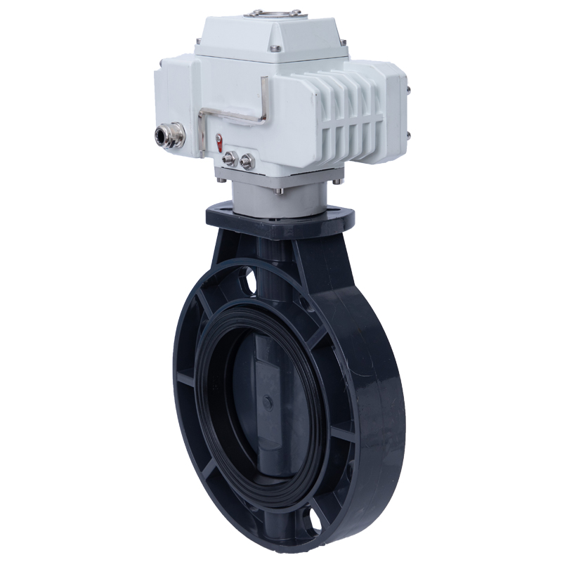 d971x16s化工型耐酸碱蝶阀电动upvc耐酸碱腐蚀聚氯塑料pvc蝶阀