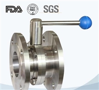 卫生级不锈钢304/316L手动法兰，国标法兰对焊蝶阀