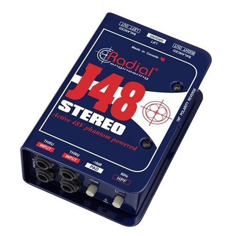 Radial J48 Stereo立体声48V幻象供电DI直插盒有源DI盒生产厂家