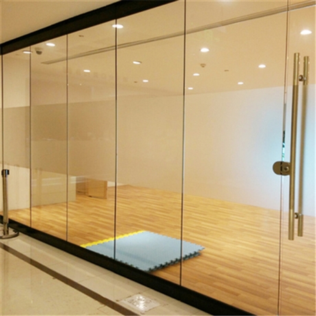 玻璃移動隔斷 會議室活動屏風 烤漆磨砂鏡面 中空內置百葉有框無框