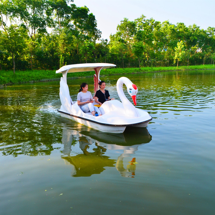 自排水双人水上脚踏船 玻璃钢无动力游乐设备 ct