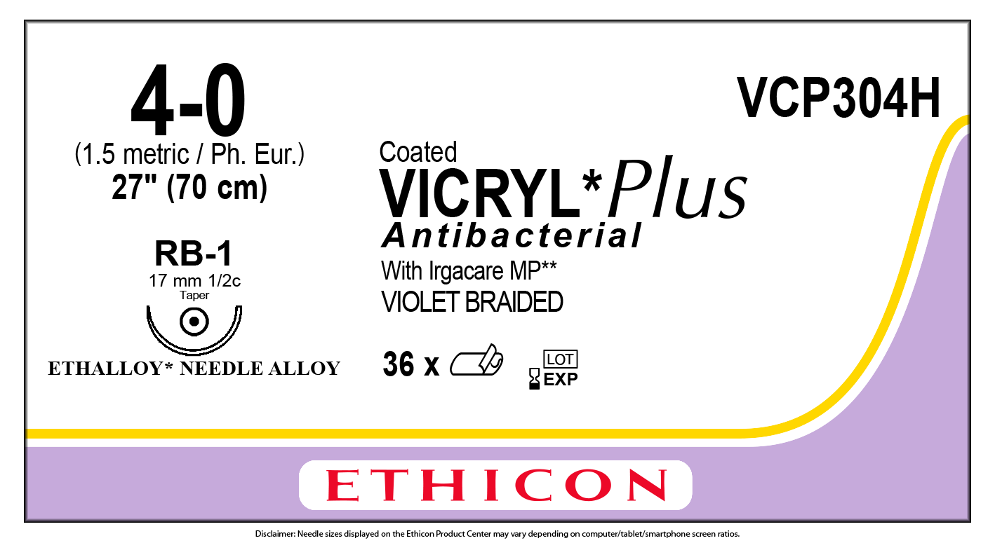 强生抗菌薇乔缝线VCP304H ETHicoN可吸收性缝合线
