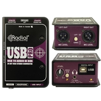 Radial USB Pro立体声USB多媒体转接盒DI直插盒电脑转平衡接口声卡生产厂家