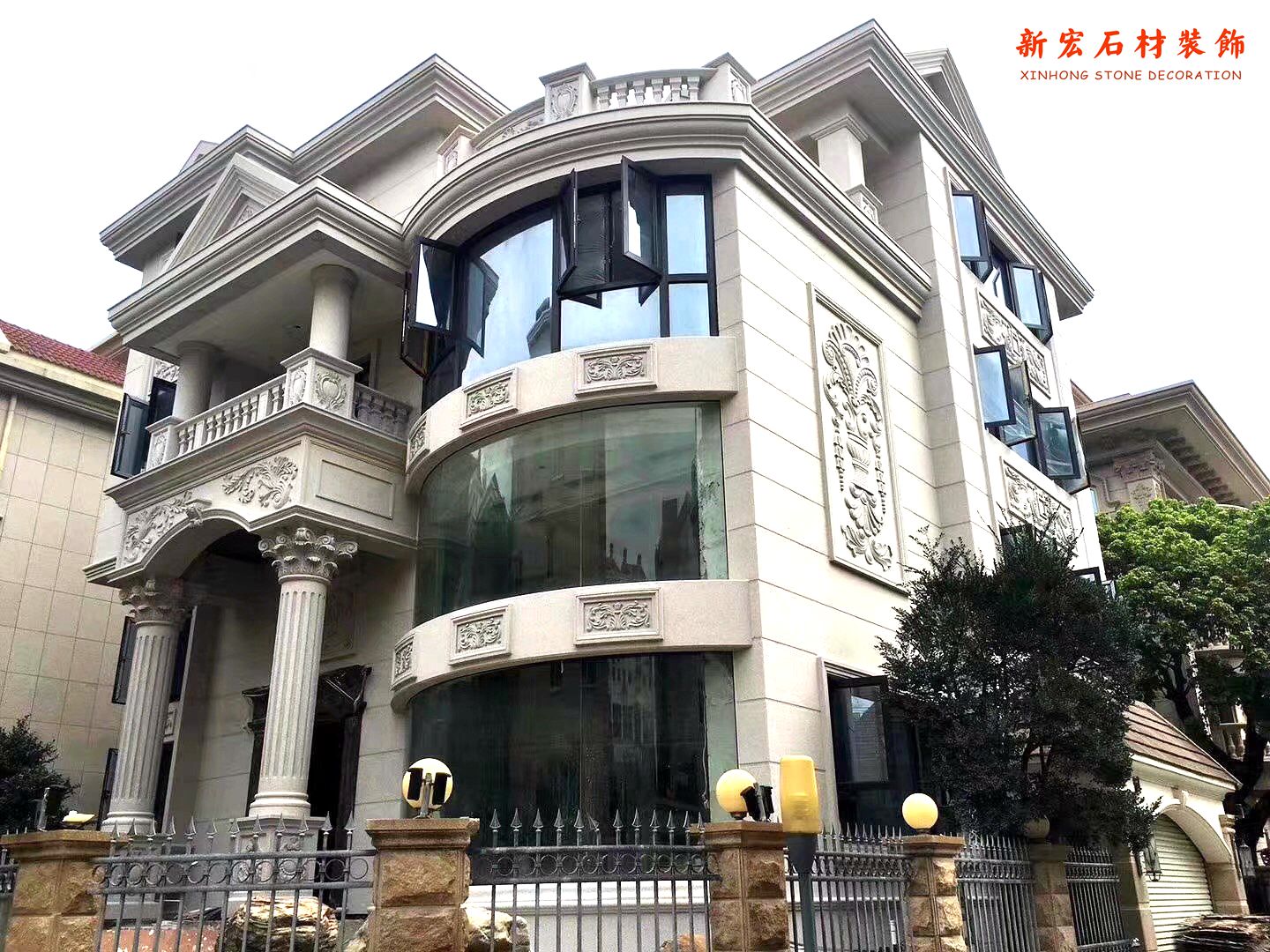 惠安别墅石雕石材装饰石材景观浮雕幕墙干挂