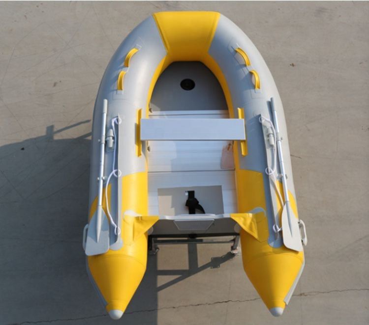 二手4人橡皮艇海岬小型冲锋舟 充气铝合金底钓鱼船