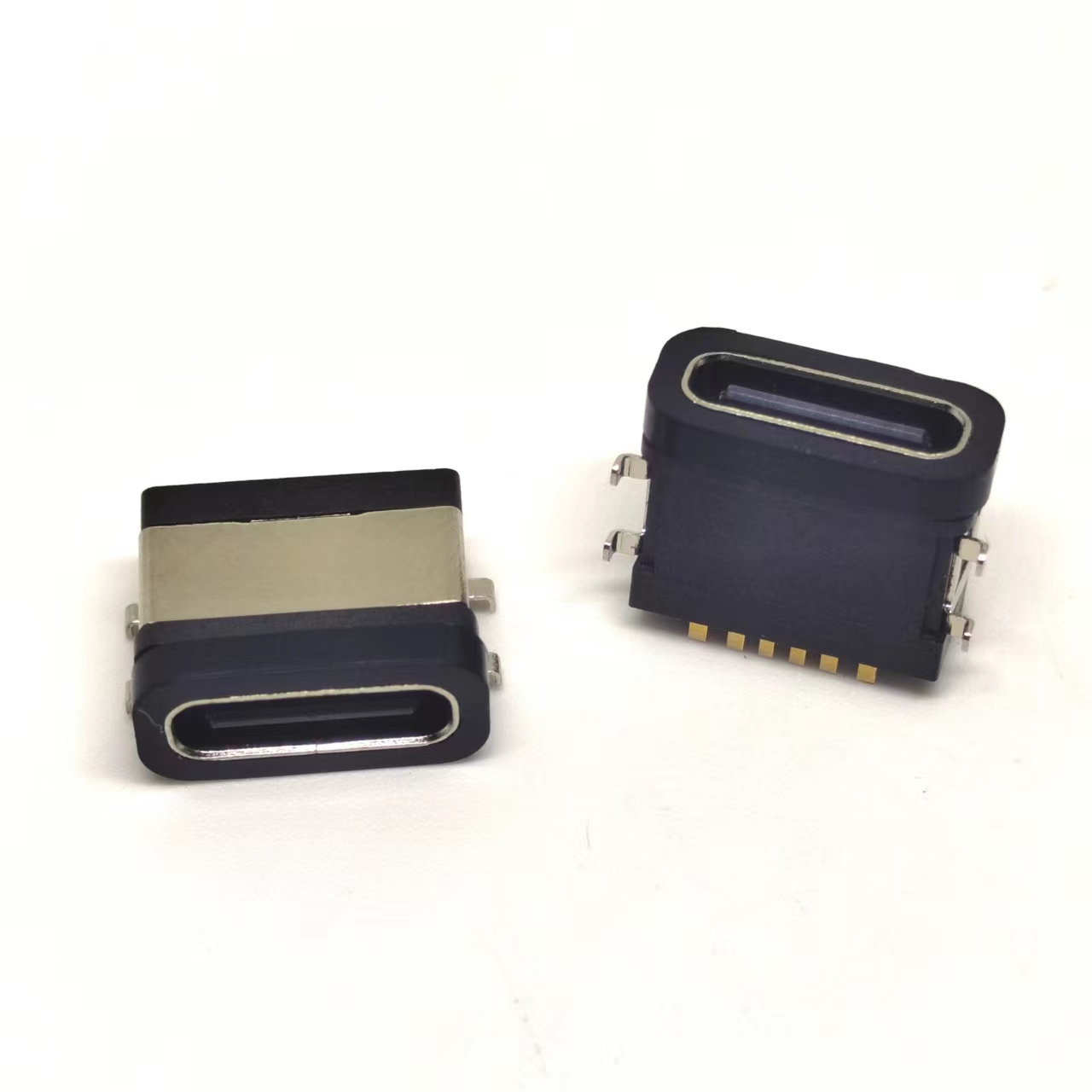 TYPE-C 6PIN沉板防水母座 USB3.1 简易型防水母座 四脚沉板