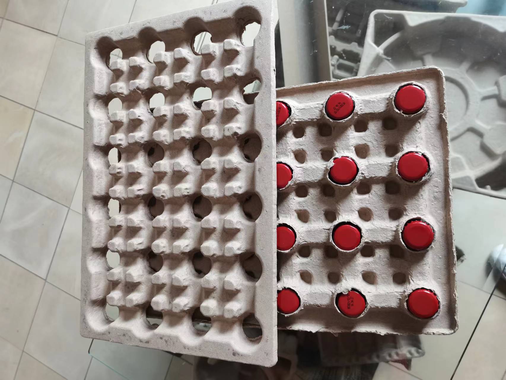 佛山南海中山江门鹤山环保纸托吸塑纸塑泡沫纸浆护角纸托盘