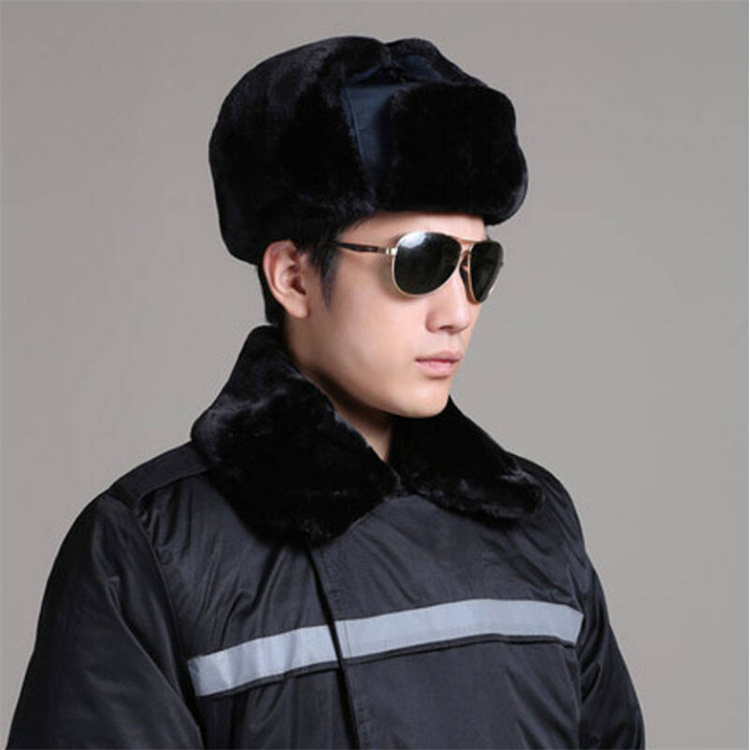 新式保安棉帽雷锋帽保安冬装帽防寒帽子冬帽雷锋帽帽子