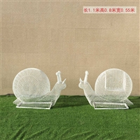 不锈钢蜗牛雕塑，钢丝编织动物雕塑厂家