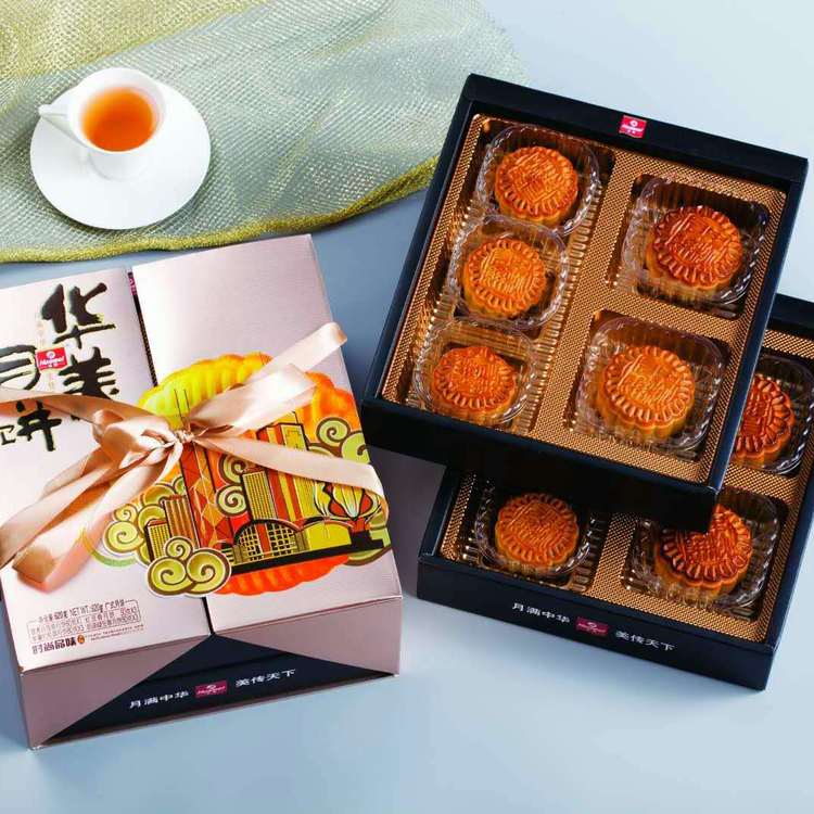 华美冰皮月饼 衡阳金丽莎榴莲冰皮企业月饼 秘制冰皮