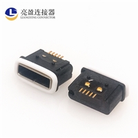 USB连接器 micro防水母座 5P 卧式单排贴片  IPX67级 MICRO母座