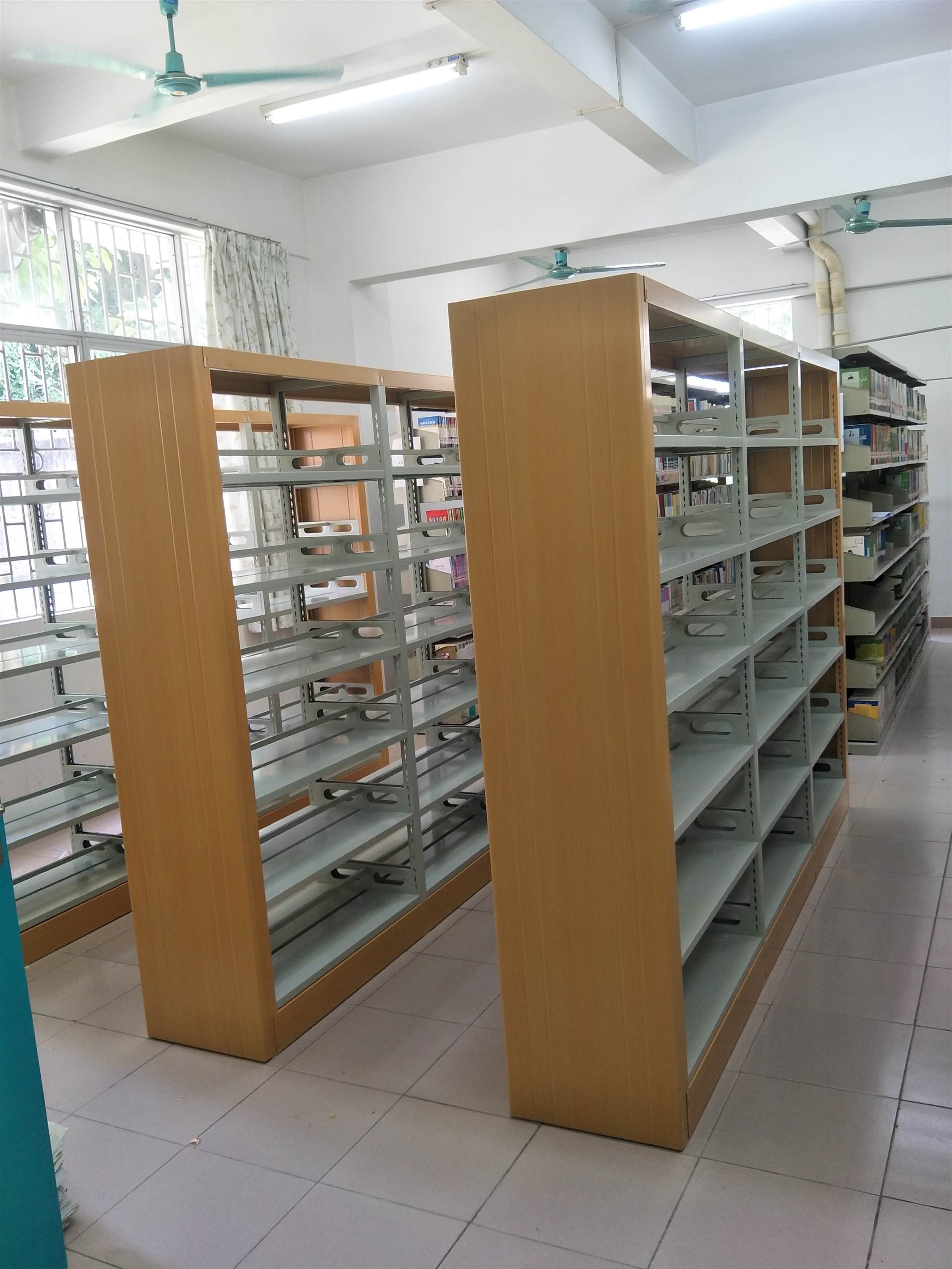 图书馆书架双面货架图书存放架档案资料架多层货物铁架钢木组合书架