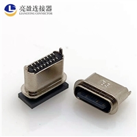 USB连接器 type-c防水母座 16PIN 直立式贴片SMT 俩脚插板DIP  IPX8级 TYPE-C母座