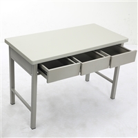制式营具桌椅 灰白色办公桌 制式三斗桌 简约现代学习桌电脑桌