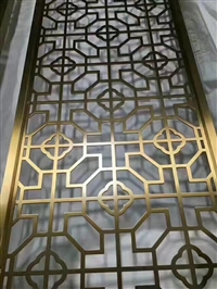 不锈钢北欧屏风  INS玄关轻奢仿大理石椭圆形钢化玻璃隔断