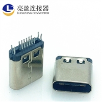 USB连接器 type-c夹板母座 16P  夹板0.8MM  长9.3MM TYPE-C母座