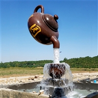 ，玻璃钢天壶雕塑，悬空茶壶雕塑