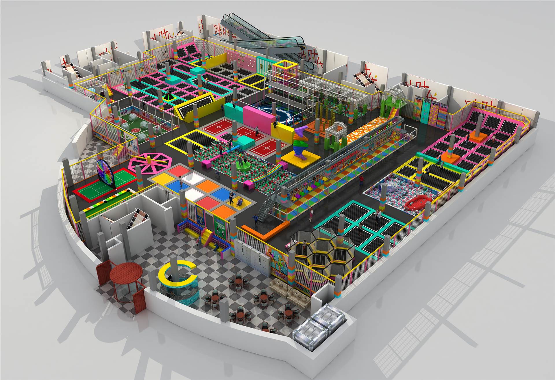 重庆垫江县纵乐多儿童淘气堡设备互动网红项目