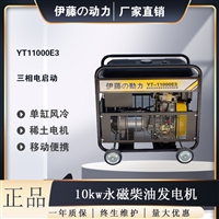 移动式10kw柴油发电机YT11000E3电压380V带轮子