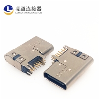 USB连接器 type-c侧插母座 14P 侧立式插板DIP 带错位鱼叉脚 TYPE-C母座