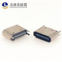 USB连接器 type-c夹板母座 24P 夹板0.8MM 短体5.8-7.2MM 三次模顶 TYPE-C母座