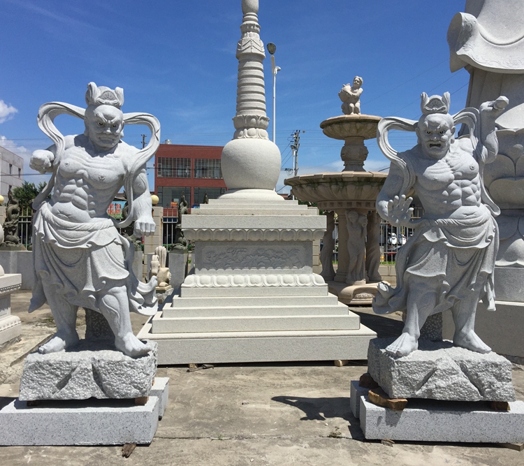 石雕哼哈二将寺院佛教金刚力士雕像