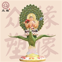 密彩孔雀明王 佛母度母神像精工 手工九莲圣母工艺品 做工精美