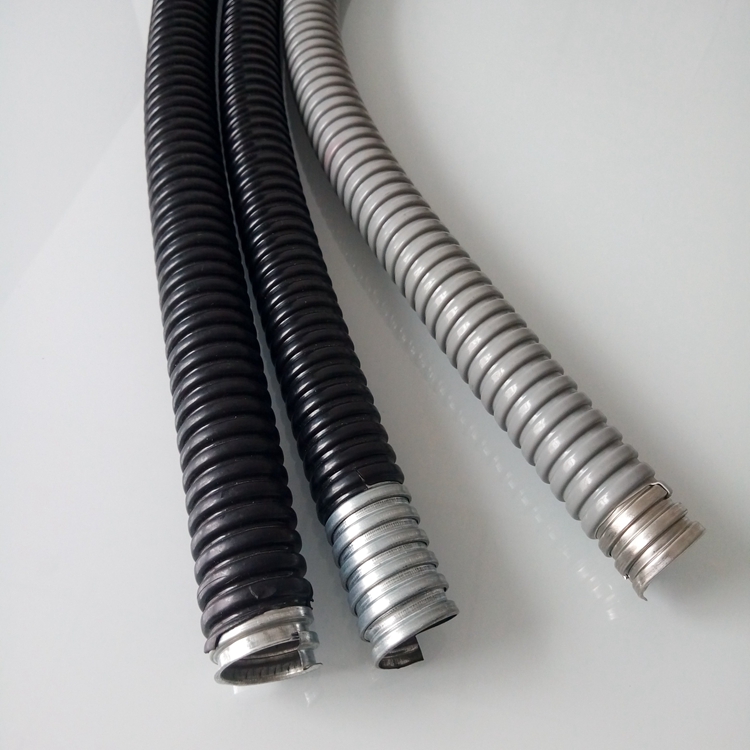 内径16不锈钢包塑蛇皮管304包塑金属软管黑色福莱通品牌