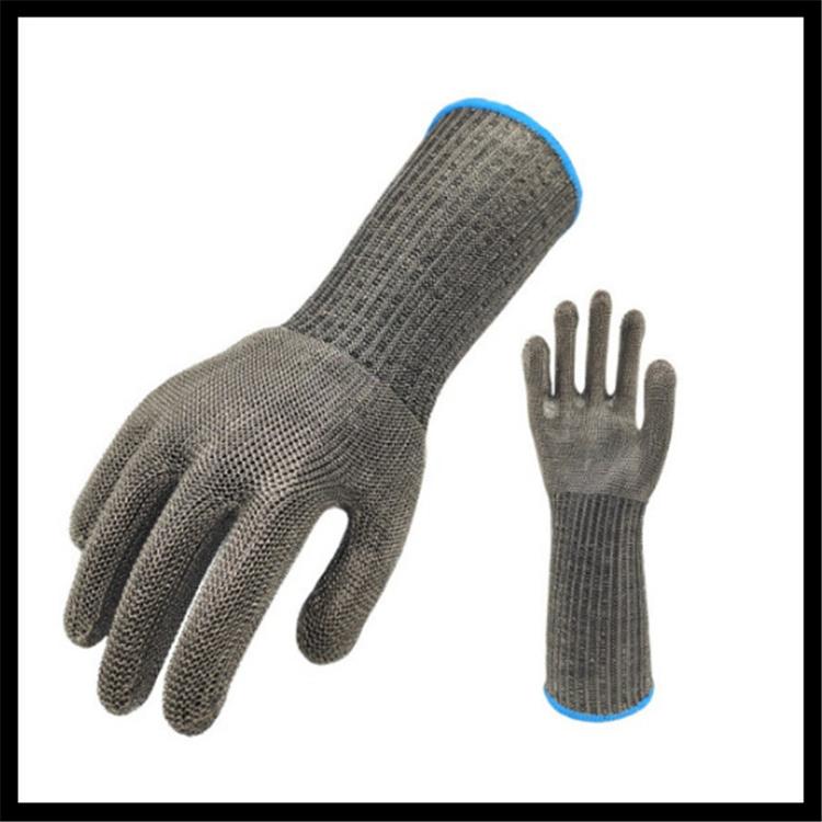 防割手套不锈钢丝5级防切割劳保手套短款