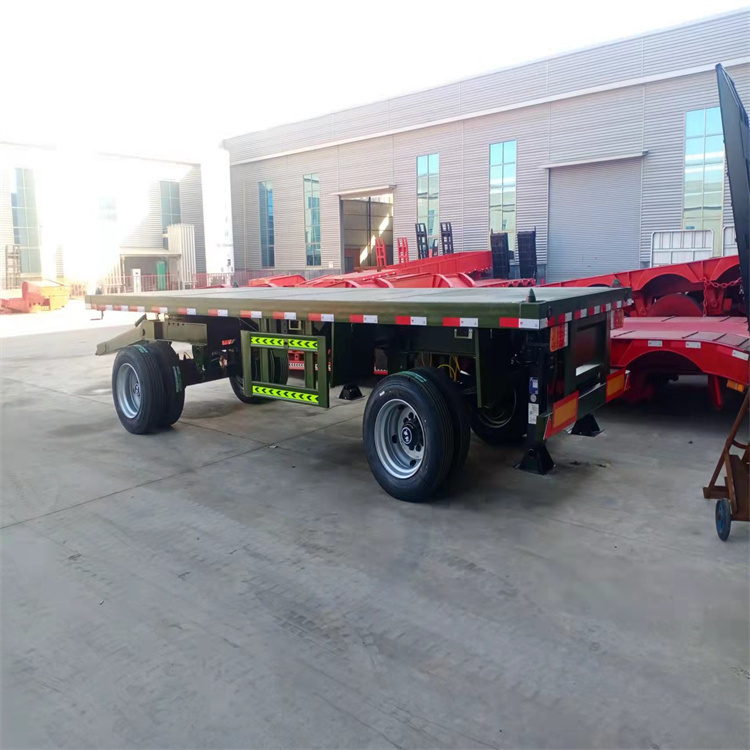 7米二桥全挂车双滚珠转盘式平板拖车拖拉机牵引挂车