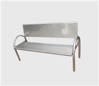 不锈钢银色有扶手靠背公园休闲椅