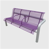 紫色户外有靠背扶手休息公园长椅