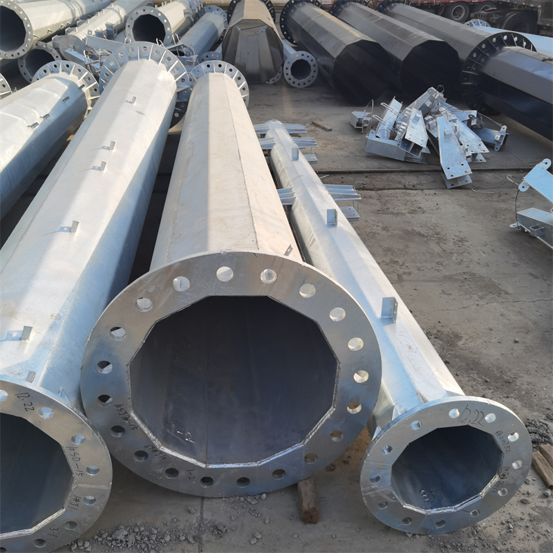 内蒙古巴彦淖尔钢管杆 35kv电力杆塔 钢电线杆厂家