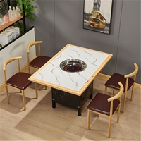 煤气灶火锅桌子 餐馆用火锅桌椅组合 电磁炉一体商用