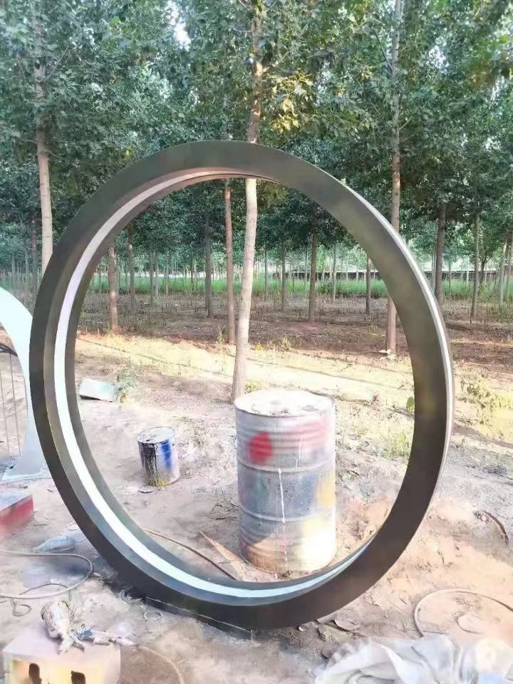 不锈钢景观圆环雕塑 不锈钢灯光圆环雕塑