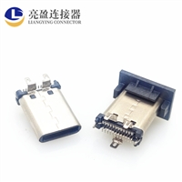 USB连接器 TYPE-C立贴公头 24PIN 直立式贴片SMT 三脚插板DIP 长11.10MM type-c插头