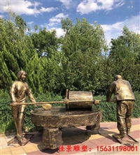 玻璃钢民俗人物雕塑 铸铜农耕雕像 商业街步行街景观摆件