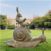 仿铜蜗牛玻璃钢模型 小区装饰品蜗牛雕塑摆件
