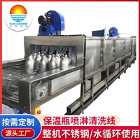 定制水壶除油清洗线 通过式不锈钢锅喷淋清洗设备