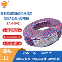 金环宇电缆  铜芯 RVS电线ZAN-RVS2X4平方 A级阻燃耐火线